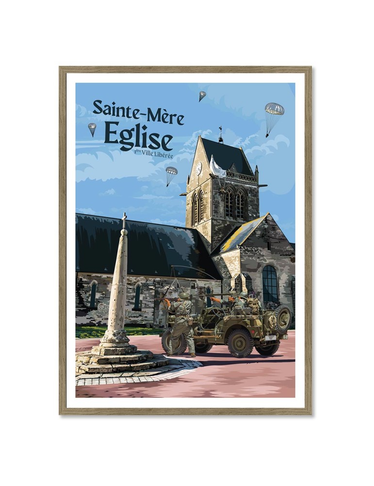 Sainte-Mère Eglise – Poster affiche – image encadrée