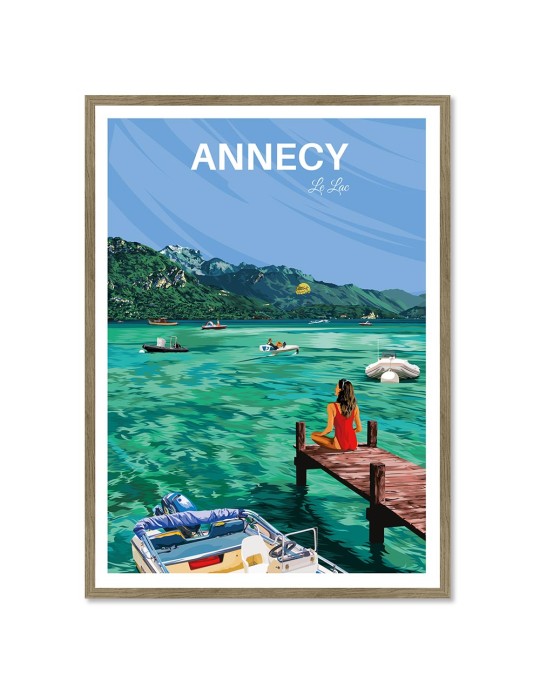 Lac d'Annecy – Poster affiche – image encadrée