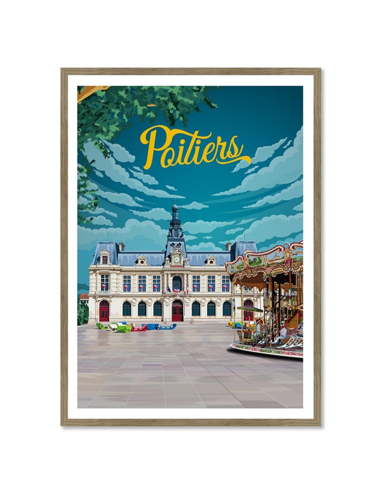 Poitiers – Poster affiche – image encadrée