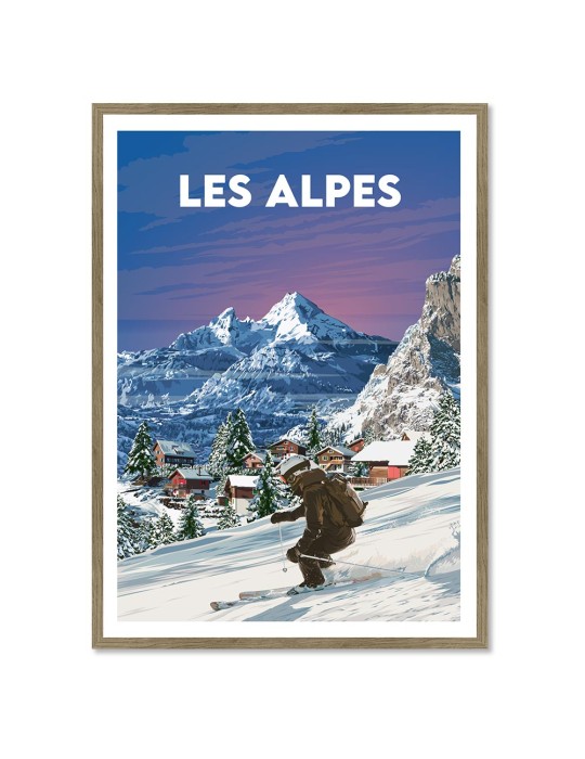 Les Alpes – Poster affiche – image encadrée