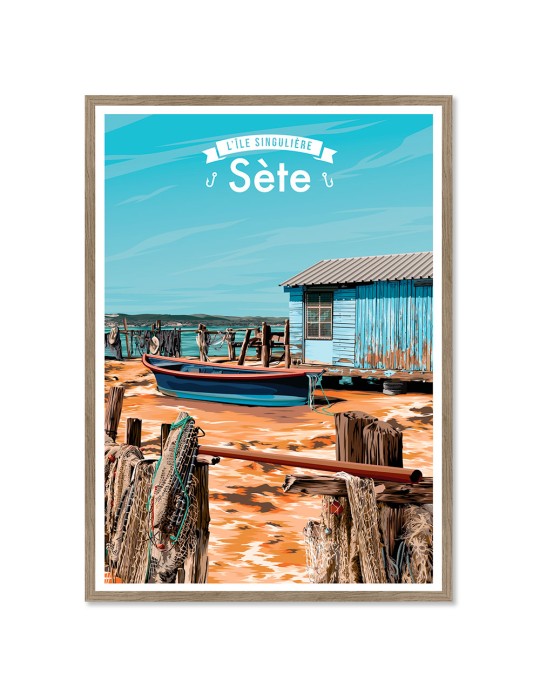 Sète - L'île Singulière– Poster affiche – image encadrée