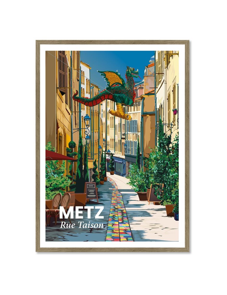 Metz - Rue Taison – Poster affiche – image encadrée