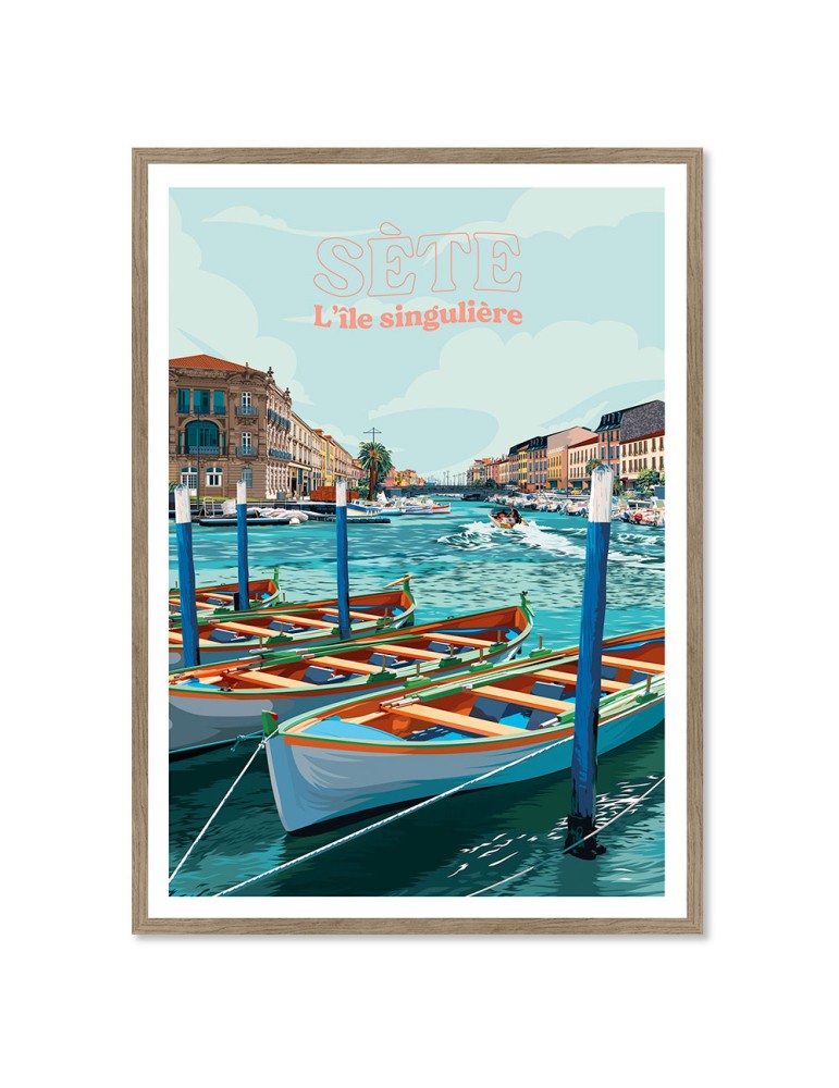Sète - Canaux – Poster affiche – image encadrée