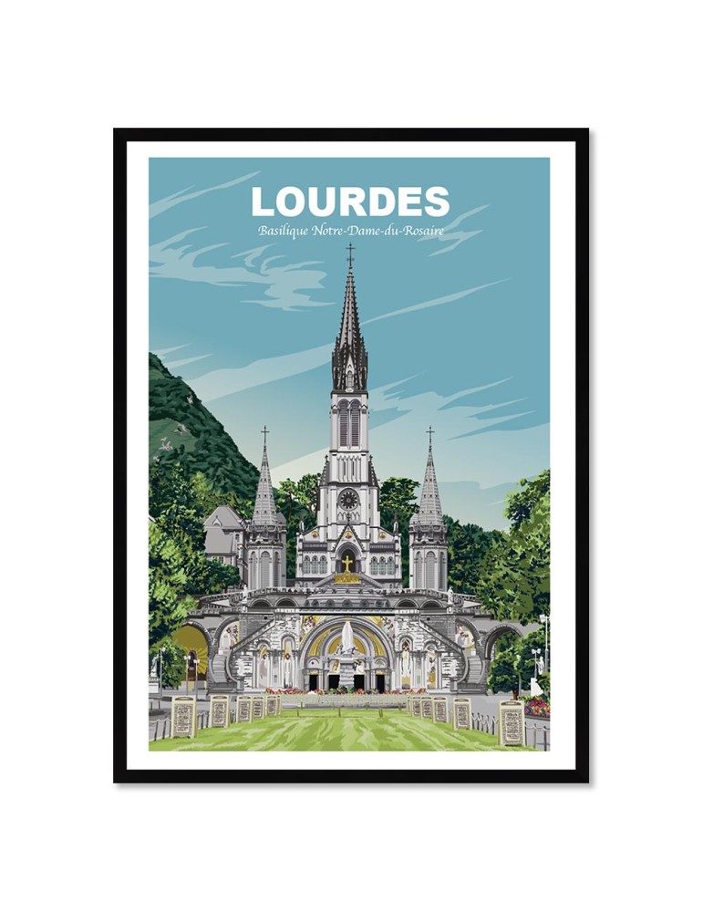 Lourdes – Poster affiche – image encadrée