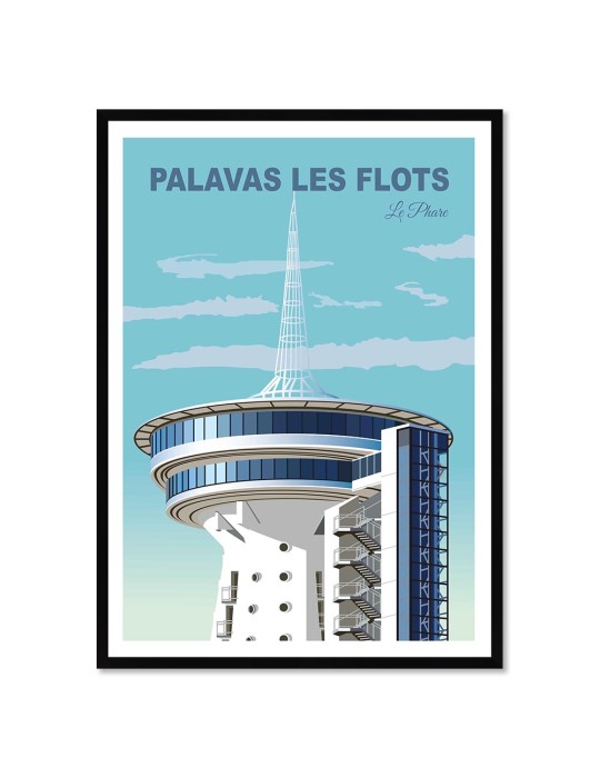 Palavas "Le Phare" – Poster affiche – image encadrée