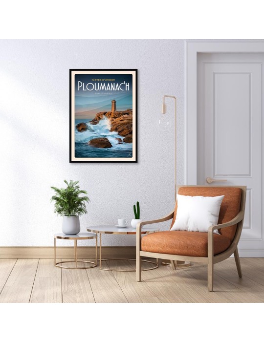 Ploumanac'h - Phare de Mean Ruz - Poster affiche – image encadrée