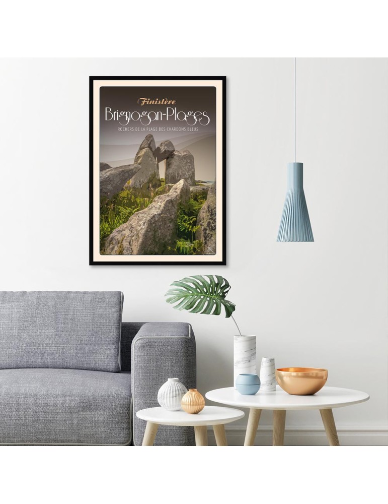 Brignogan-Plages Rochers des Chardons Bleus – Poster affiche – image encadrée
