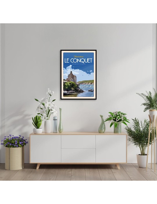 Le Conquet La Maison des Seigneurs "Mer" – Poster affiche – image encadrée