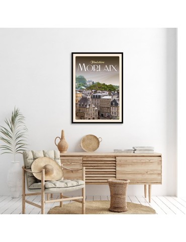 Morlaix Place des Otages - Poster affiche – image encadrée 2