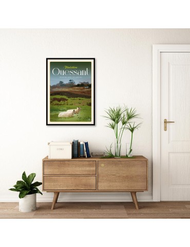 Ouessant Moutons dans les jardins - Poster affiche – image encadrée 2