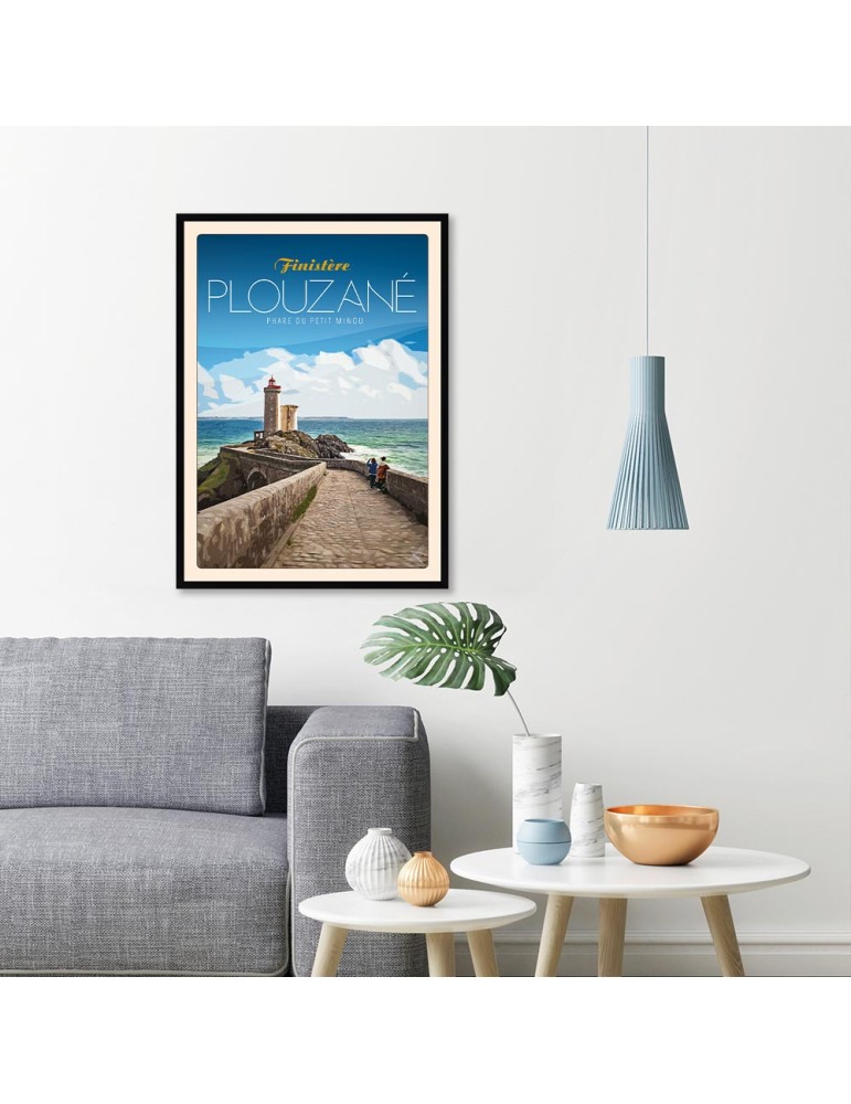 Plouzané Phare du Petit Minou - Poster affiche – image encadrée