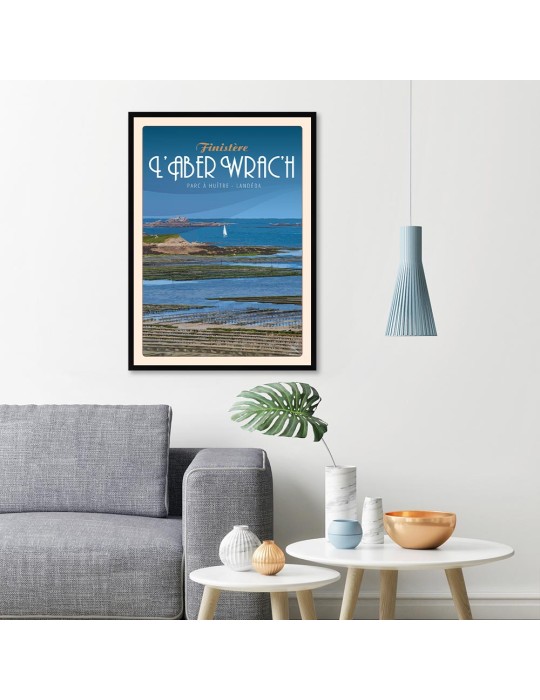 L'Aber Wrach'h Parc à huitres - Poster affiche – image encadrée