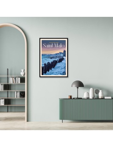 Saint-Malo - Plage du Silllon - Poster affiche – image encadrée 2