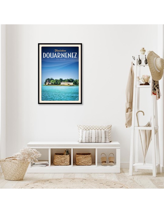 Douarnenez - Île Tristan - Poster affiche – image encadrée