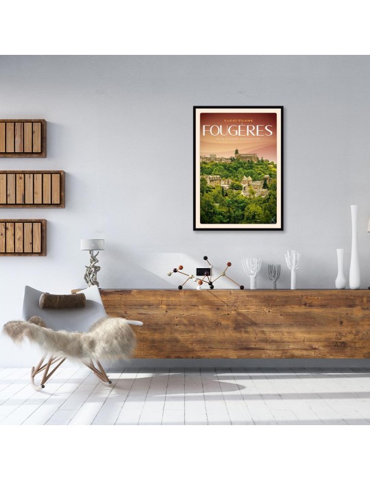 Fougères - Vue de la carrière du Rocher coupé - Poster affiche – image encadrée