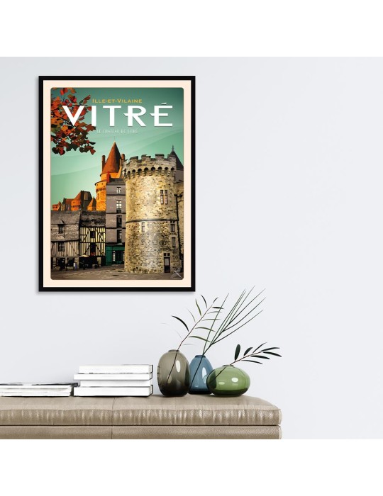 Vitré - Le château - Poster affiche – image encadrée