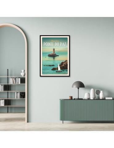 Pointe du Raz "Voilier" - Poster affiche – image encadrée 2