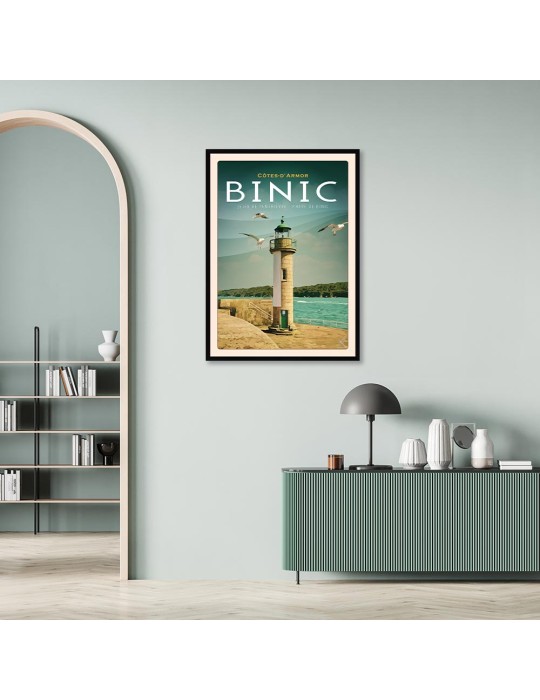 Binic - La jetée de Penthièvre - Poster affiche – image encadrée