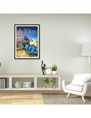 Locronan - Place des Charettes - Poster affiche – image encadrée 2
