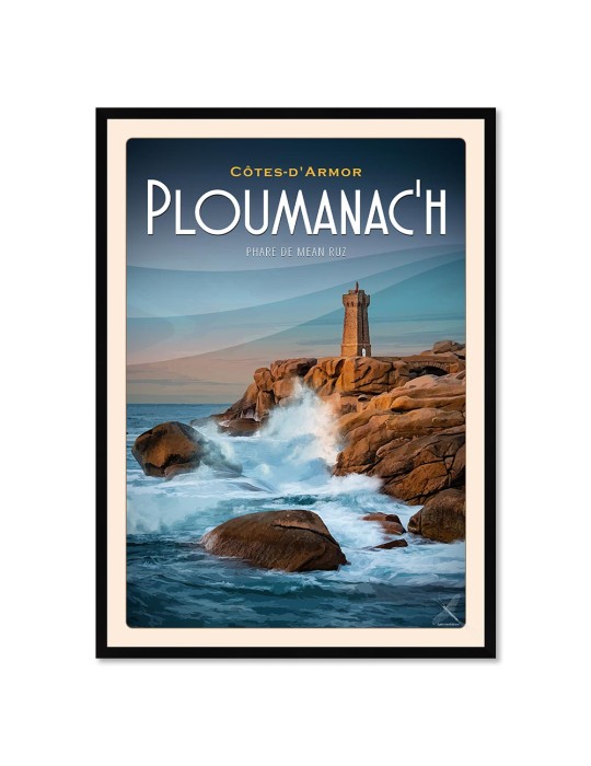 Ploumanac'h - Phare de Mean Ruz - Poster affiche – image encadrée