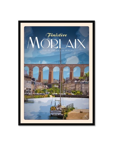 Morlaix - Port de plaisance - Poster affiche – image encadrée