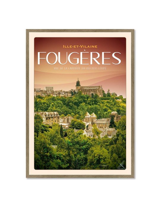 Fougères - Vue de la carrière du Rocher coupé - Poster affiche – image encadrée