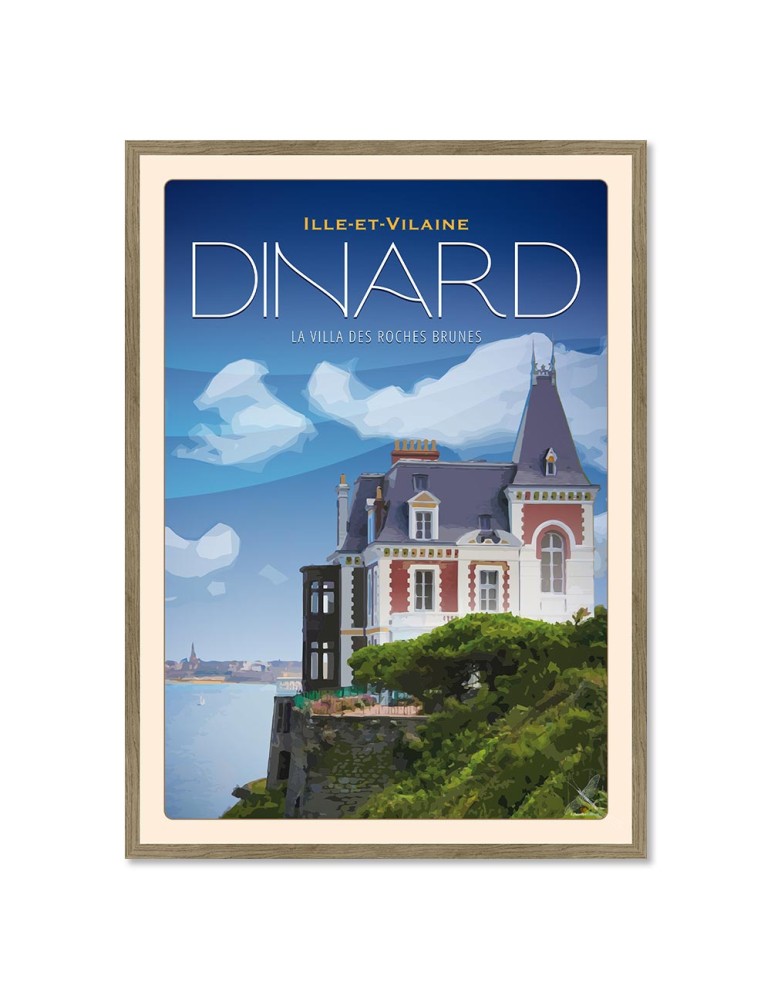 Dinard - La Villa des roches brunes - Poster affiche – image encadrée
