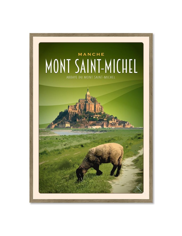 Mont-Saint-Michel "Mouton" - Poster affiche – image encadrée