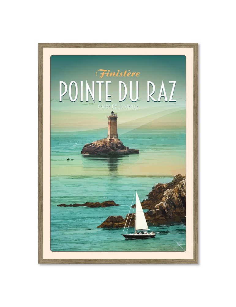 Pointe du Raz "Voilier" - Poster affiche – image encadrée