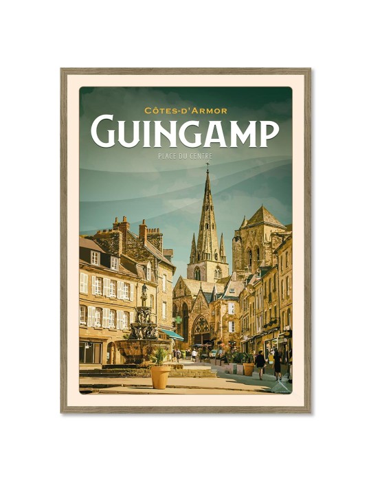 Guingamp - Place du Centre - Poster affiche – image encadrée