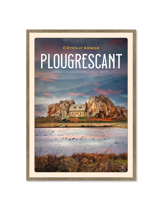 Plougrescant - Castel Meur - Poster affiche – image encadrée