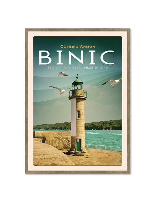 Binic - La jetée de Penthièvre - Poster affiche – image encadrée