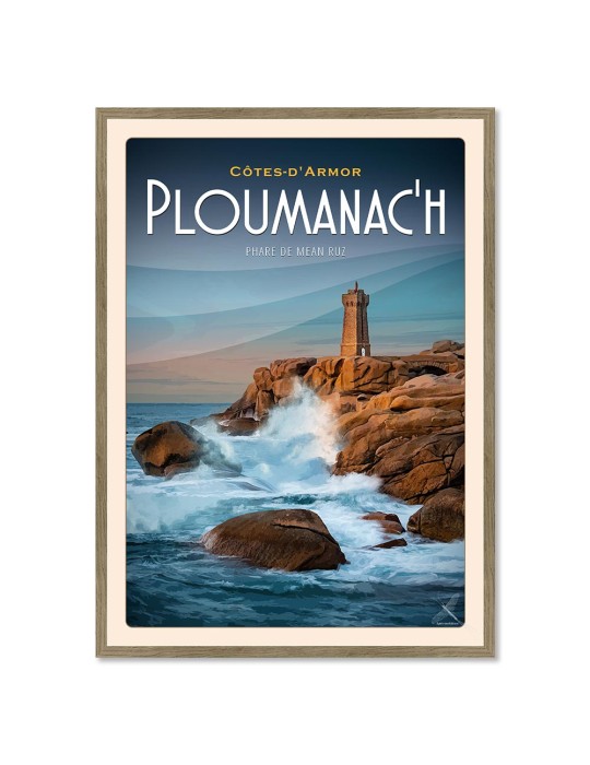 Ploumanac'h - Phare de Mean Ruz - Poster affiche – image encadrée