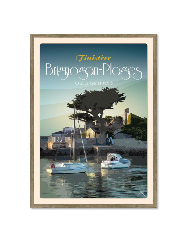 Brignogan-Plages Cale de Castel Régis – Poster affiche – image encadrée