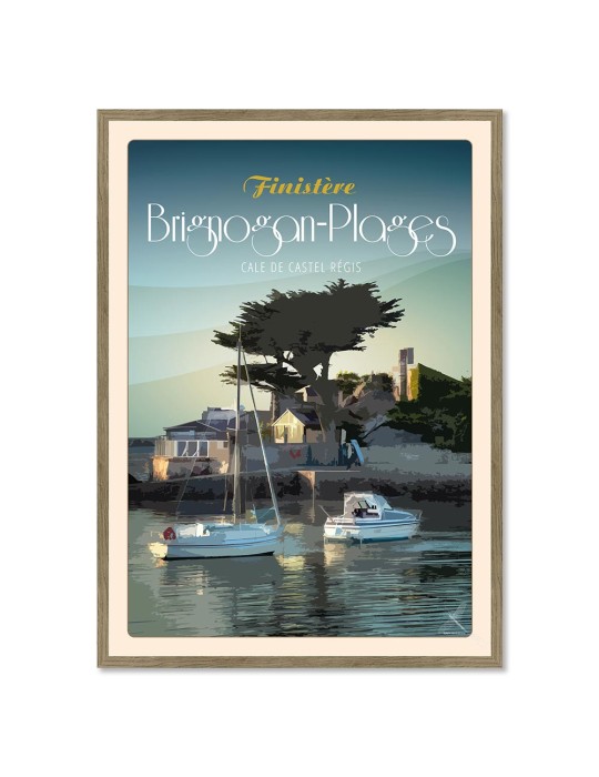 Brignogan-Plages Cale de Castel Régis – Poster affiche – image encadrée