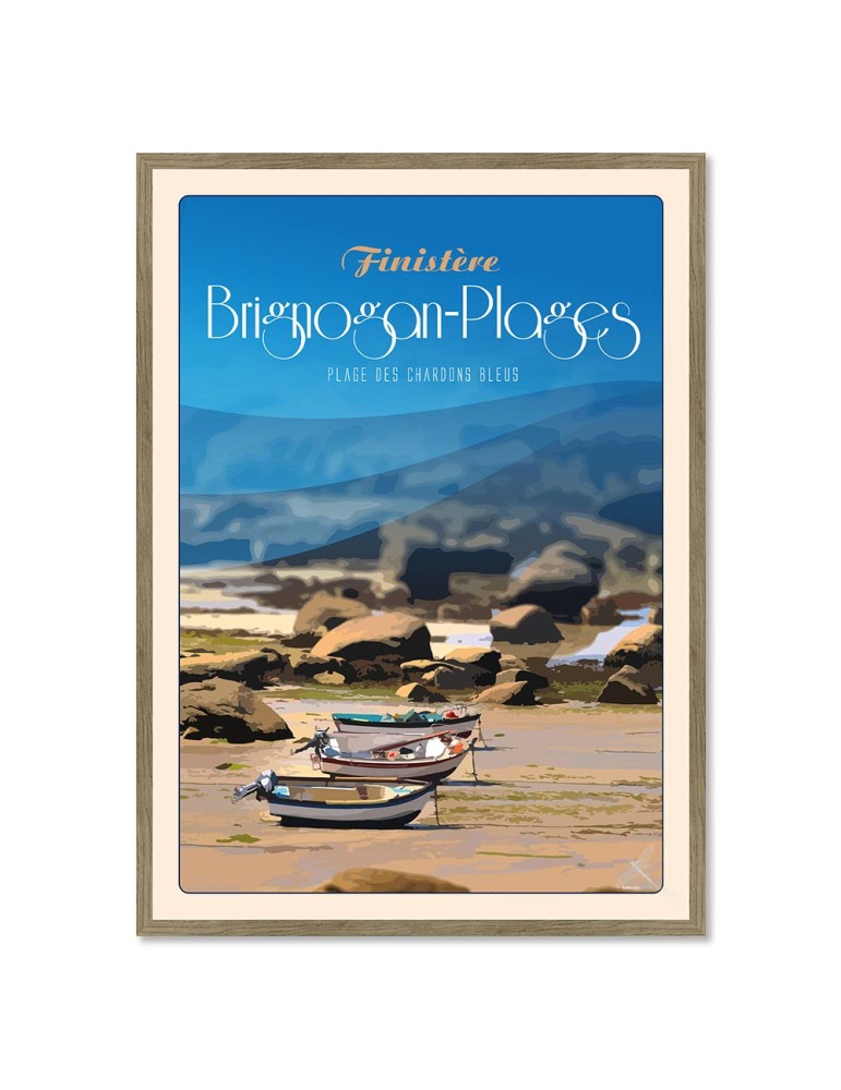 Brignogan-Plages Plage des Chardons Bleus – Poster affiche – image encadrée