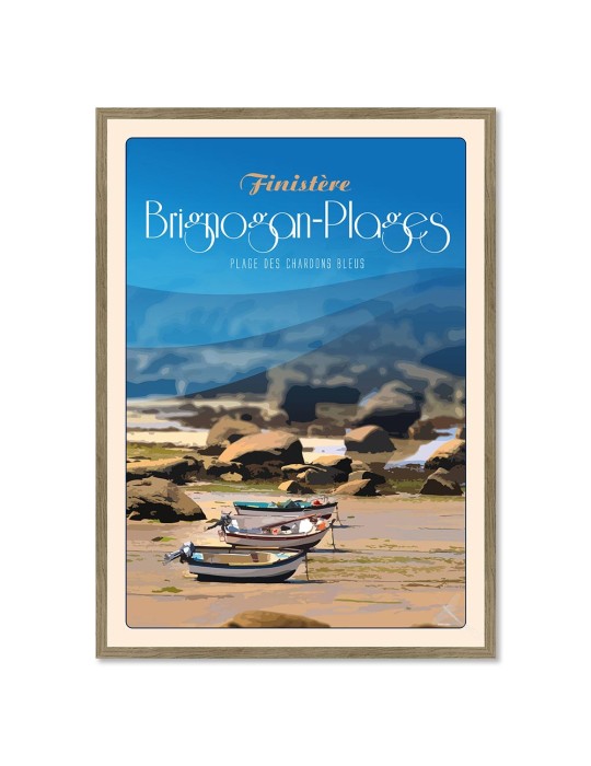 Brignogan-Plages Plage des Chardons Bleus – Poster affiche – image encadrée