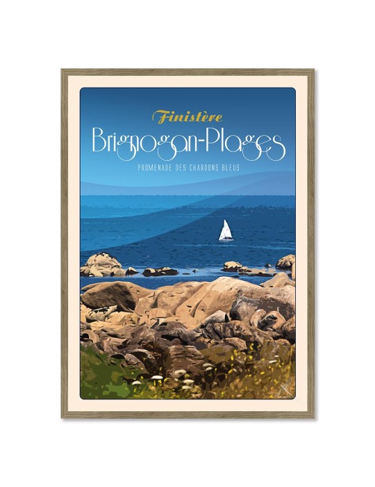 Brignogan-Plages Promenade des Chardons Bleus – Poster affiche – image encadrée