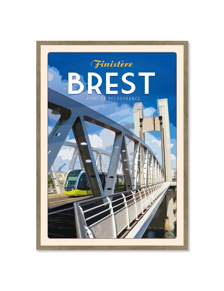 Brest Pont de Recouvrance – Poster affiche – image encadrée