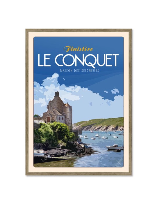 Le Conquet La Maison des Seigneurs "Mer" – Poster affiche – image encadrée