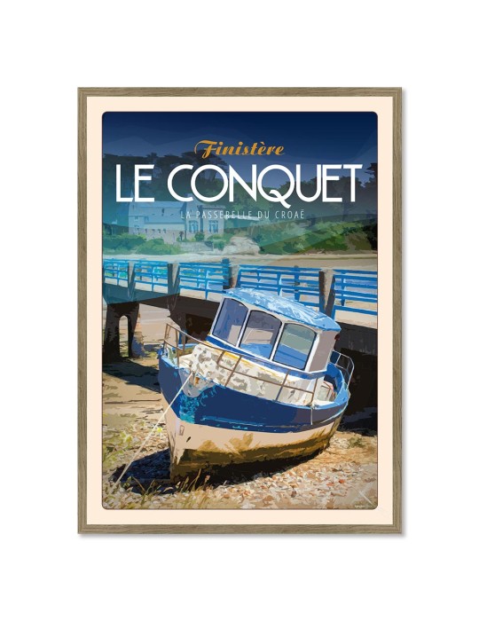 Le Conquet La Passerelle de Croaë – Poster affiche – image encadrée