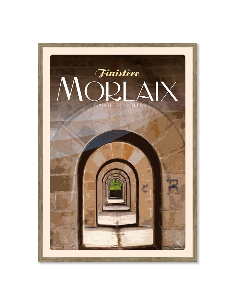 Morlaix Premier étage du Viaduc - Poster affiche – image encadrée