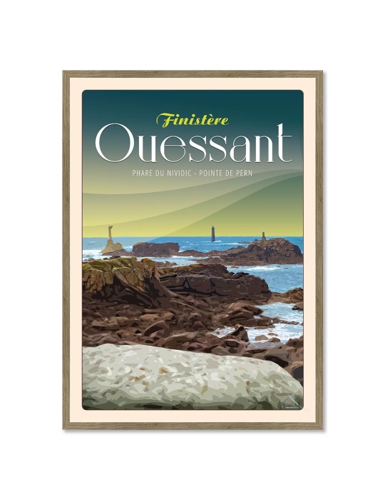 Ouessant Pointe du Pern - Poster affiche – image encadrée