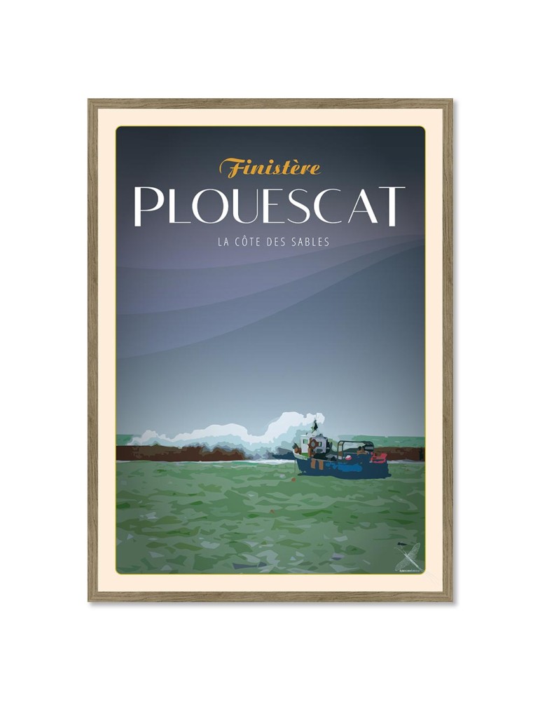 Plouescat La Côte des sables - Poster affiche – image encadrée