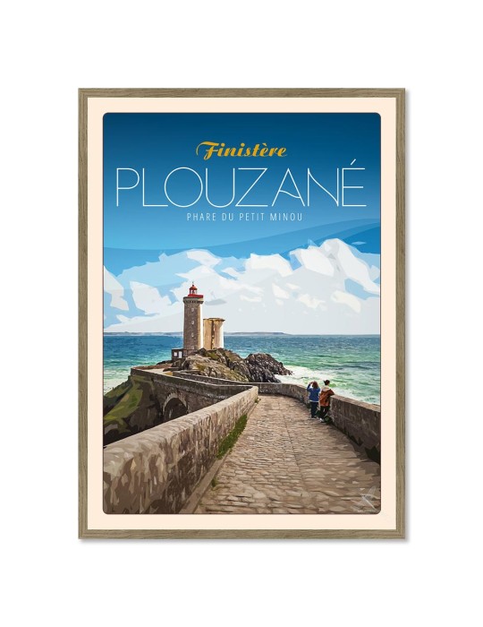 Plouzané Phare du Petit Minou - Poster affiche – image encadrée