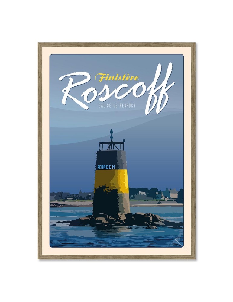 Roscoff Balise Perroch - Poster affiche – image encadrée