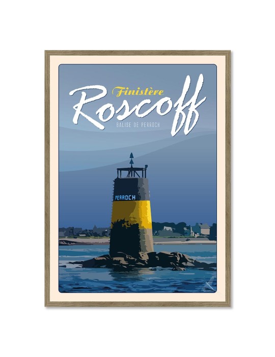 Roscoff Balise Perroch - Poster affiche – image encadrée