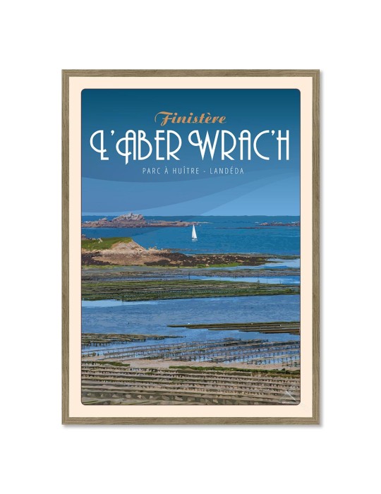 L'Aber Wrach'h Parc à huitres - Poster affiche – image encadrée