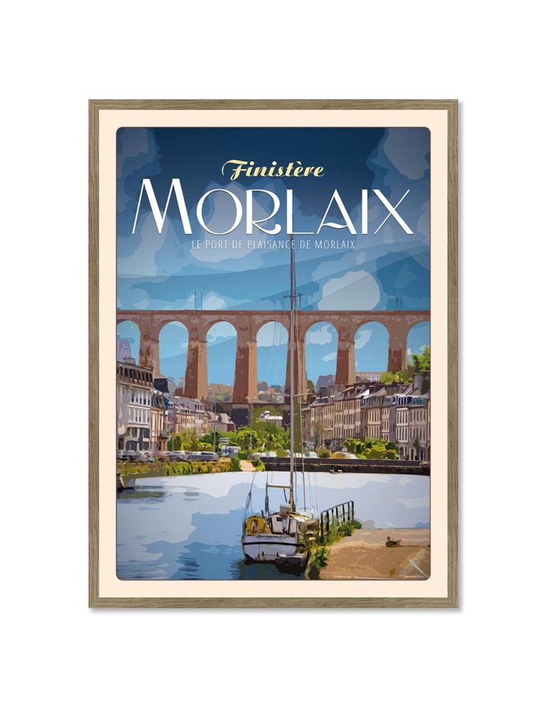 Morlaix - Port de plaisance - Poster affiche – image encadrée