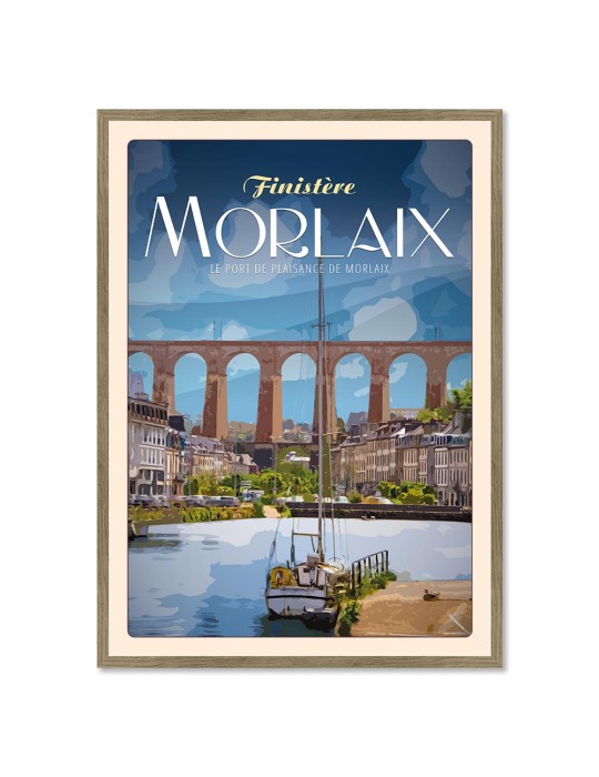 Morlaix - Port de plaisance - Poster affiche – image encadrée